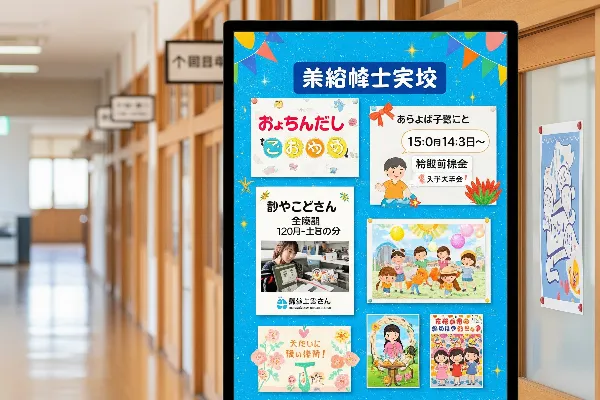 公共施設や学校などの情報掲示に